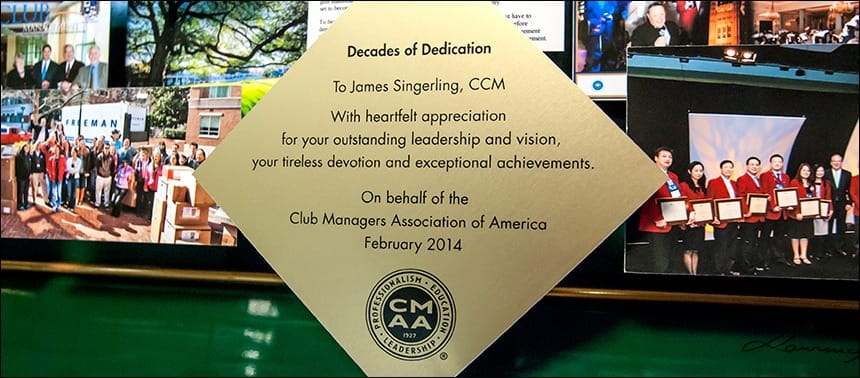 CMAA James Singerling Dedication Plaque