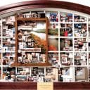 Andersen Windows 100th Anniversary Collage commemorating history, family leaders, products, growth accomplishments. Lobby art in Andersen Bayport, MN headquarters.