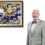 Large collage personalized with over 65 items for the president of Creighton University.