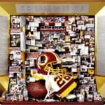 Darrell Green, Washington Redskins, retirement tribute. includes Olympic torch, football helmet, running shoes, framed family photos.