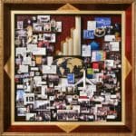 Large collage with over 50 items for the CEO of Ernst and Young. Containing small images and items to celebrate their history and growth under the CEO’s leadership.