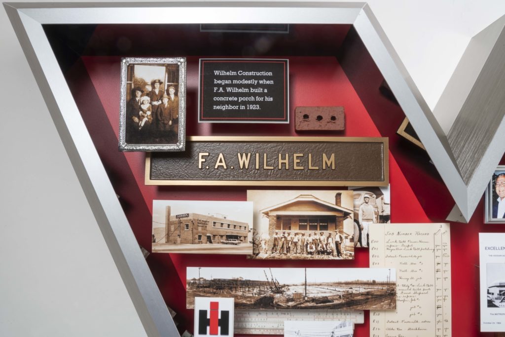 Close-up of 3D miniature objects in commemorative collage