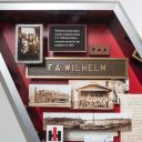 Close-up of 3D miniature objects in commemorative collage