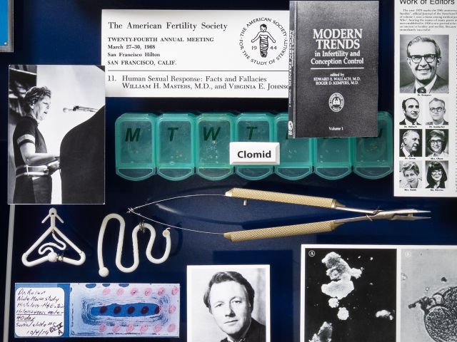 Close-up of 3D miniature objects in commemorative collage