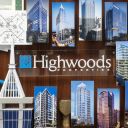Close-up of Highwoods Properties logo in center of collage