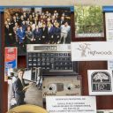 Close-up of 3D miniature objects in commemorative collage
