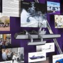 Close-up of 3D miniature objects in commemorative collage
