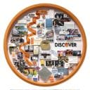 Large collage personalized with over 50 items for the CEO of Discover. Containing items and images that celebrate the company's history and honor the CEO's leadership and accomplishments.