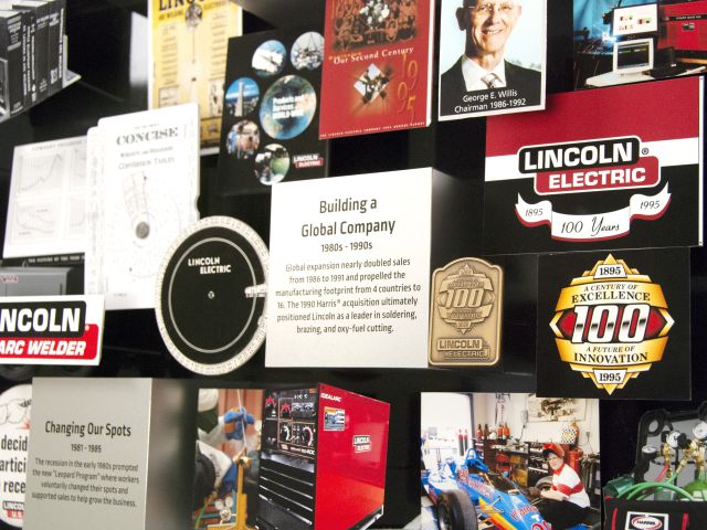 Close-up of 3D miniature objects in commemorative collage