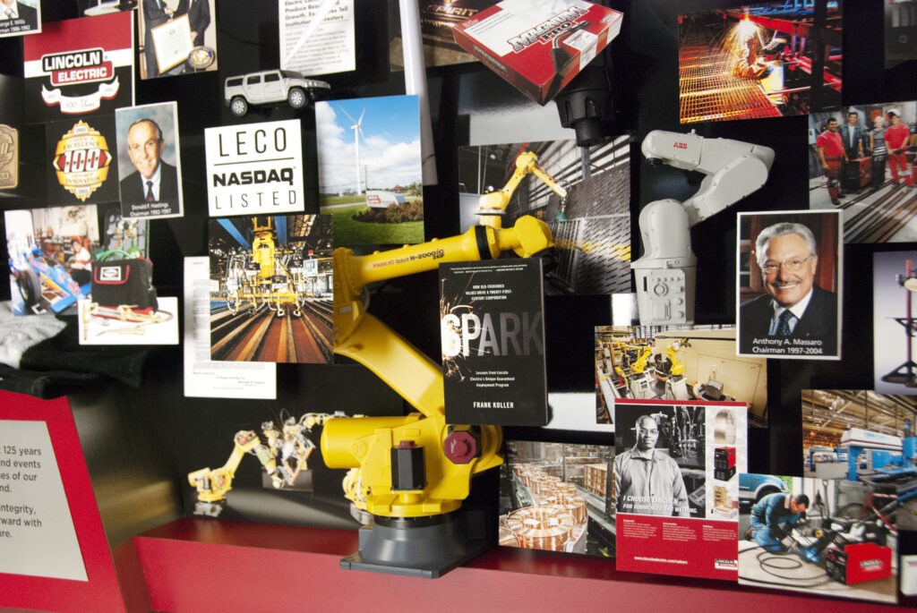 Close-up of 3D miniature objects in commemorative collage