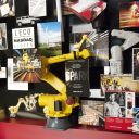 Close-up of 3D miniature objects in commemorative collage