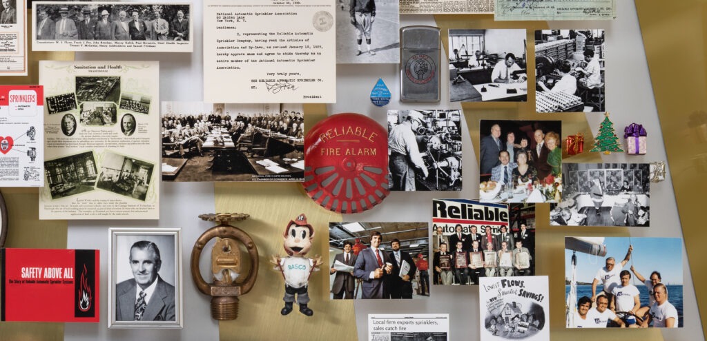 Close-up of 3D miniature objects in commemorative collage