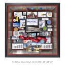 Collage containing miniaturized photos, publications, and 3D items. Includes challenge coins, mini hardhat and shovel, and ribbon.