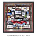 Collage containing miniaturized photos, publications, and 3D items. Includes challenge coins, mini hardhat and shovel, and ribbon.