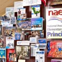 Close-up of 3D miniature objects in commemorative collage