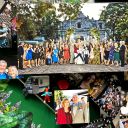 Close-up of wedding photos in commemorative collage