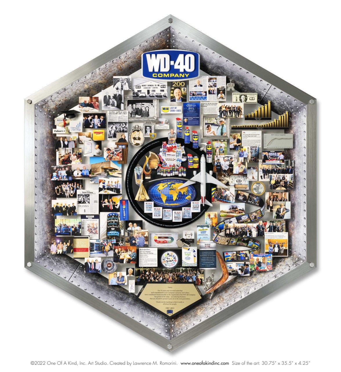 3-dimensional commemorative art for WD-40 Company