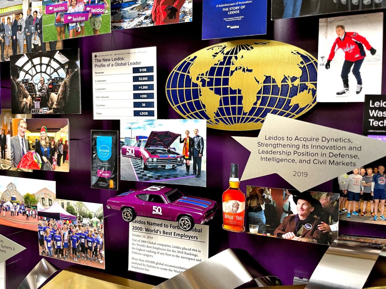 Close-up of 3D miniature objects in commemorative collage