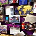 Close-up of 3D miniature objects in commemorative collage