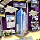 Close-up of 3D miniature objects in commemorative collage