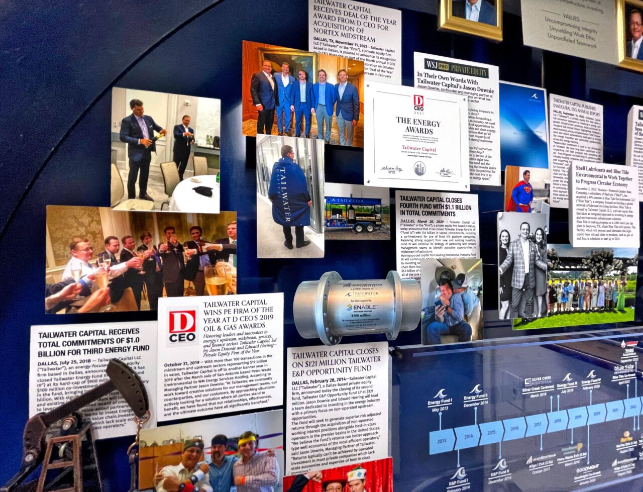 Close-up of 3D miniature objects in commemorative collage