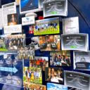 Close-up of 3D miniature objects in commemorative collage