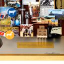 Close-up of 3D miniature objects in commemorative collage