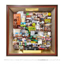 Shadow box collage for McCoy's Building Supply CEO retirement with barn wood slanted inner sides
