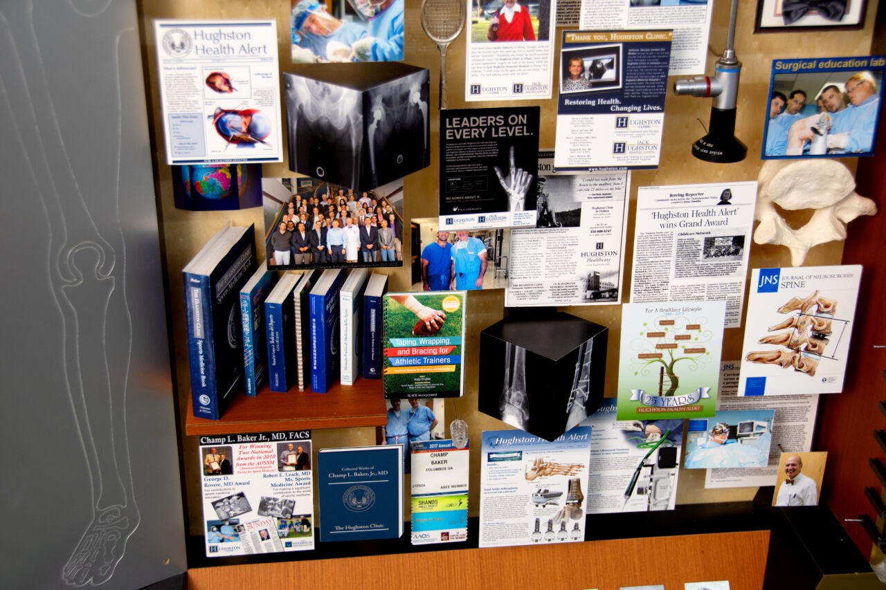 Close-up of 3D miniature objects in commemorative collage