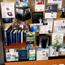 Close-up of 3D miniature objects in commemorative collage