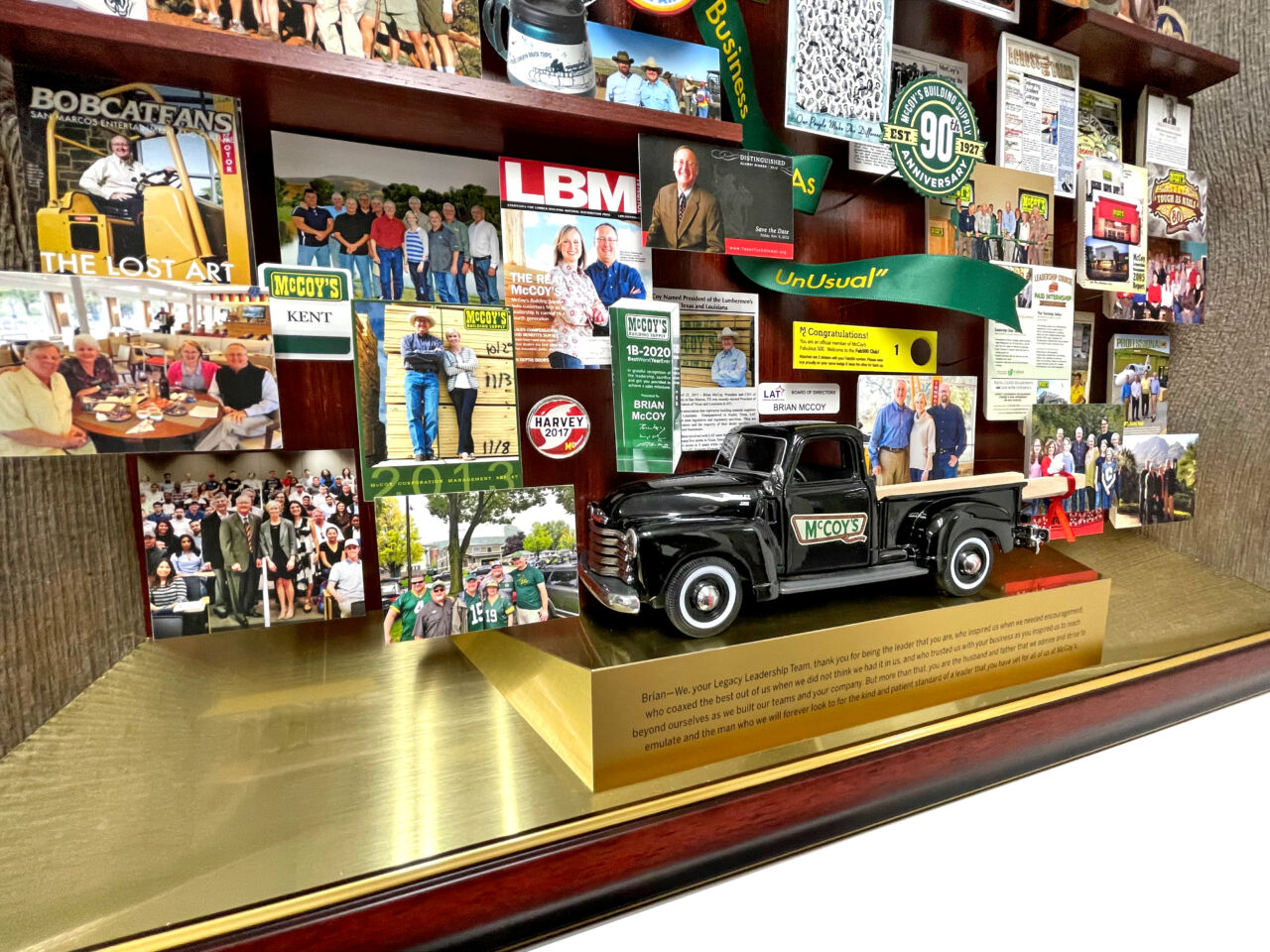 Close-up of 3D miniature objects in commemorative collage