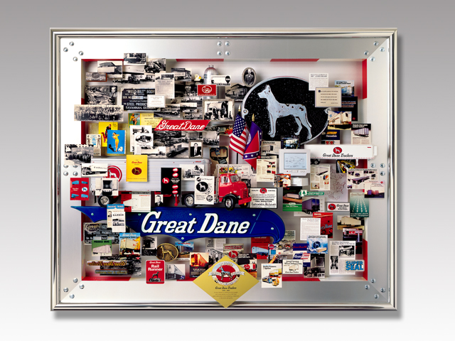 Commemorative collage for Great Dane in metal frame