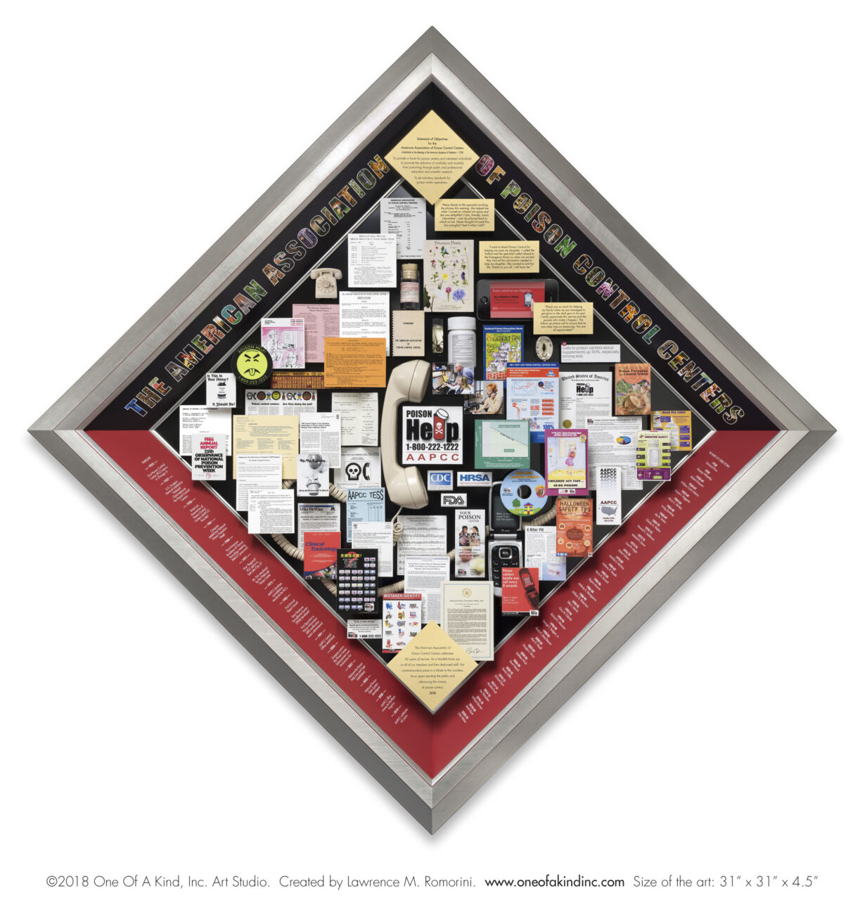 Diamond-shaped educational collage for the American Association of Poison Control Centers 