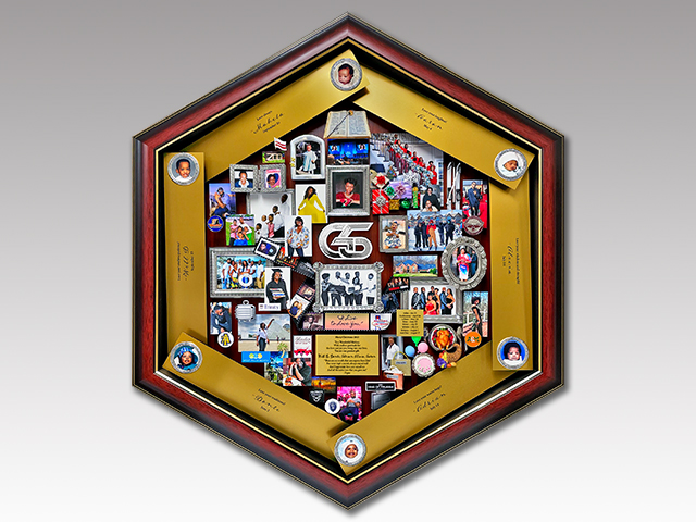 Hexagon-shaped personalized collage gift for a mother