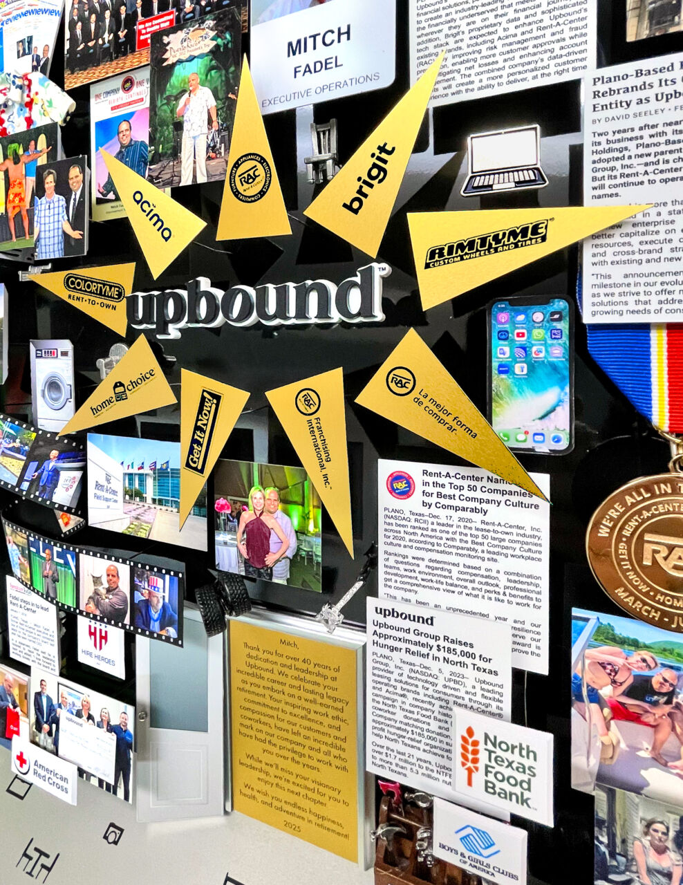 Close-up of 3D items in Upbound collage